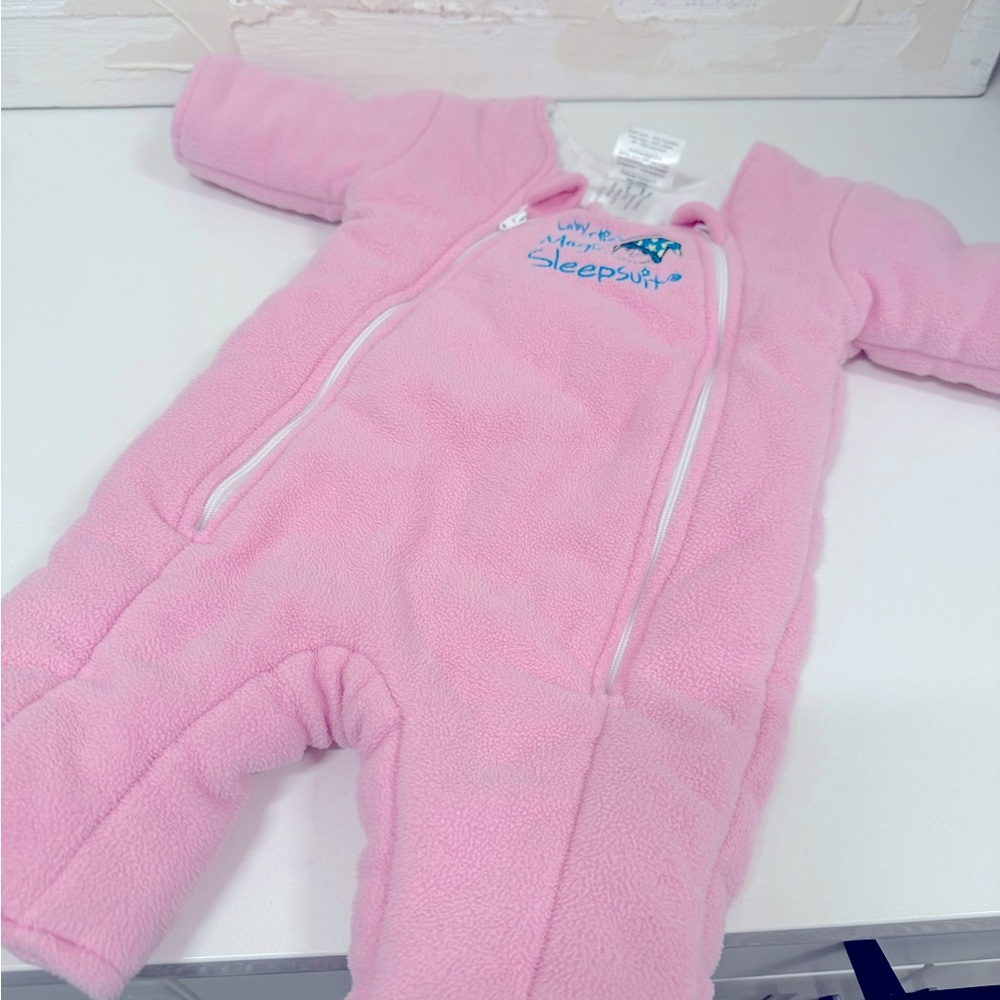 Merlin Magicsuit Pink Fleece Baby Sleepsuit
